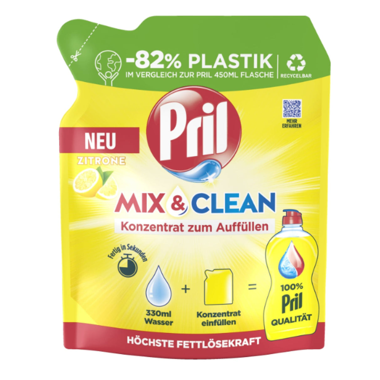 Pril Mix & Clean Geschirrspülmittel Konzentrat Zitrone