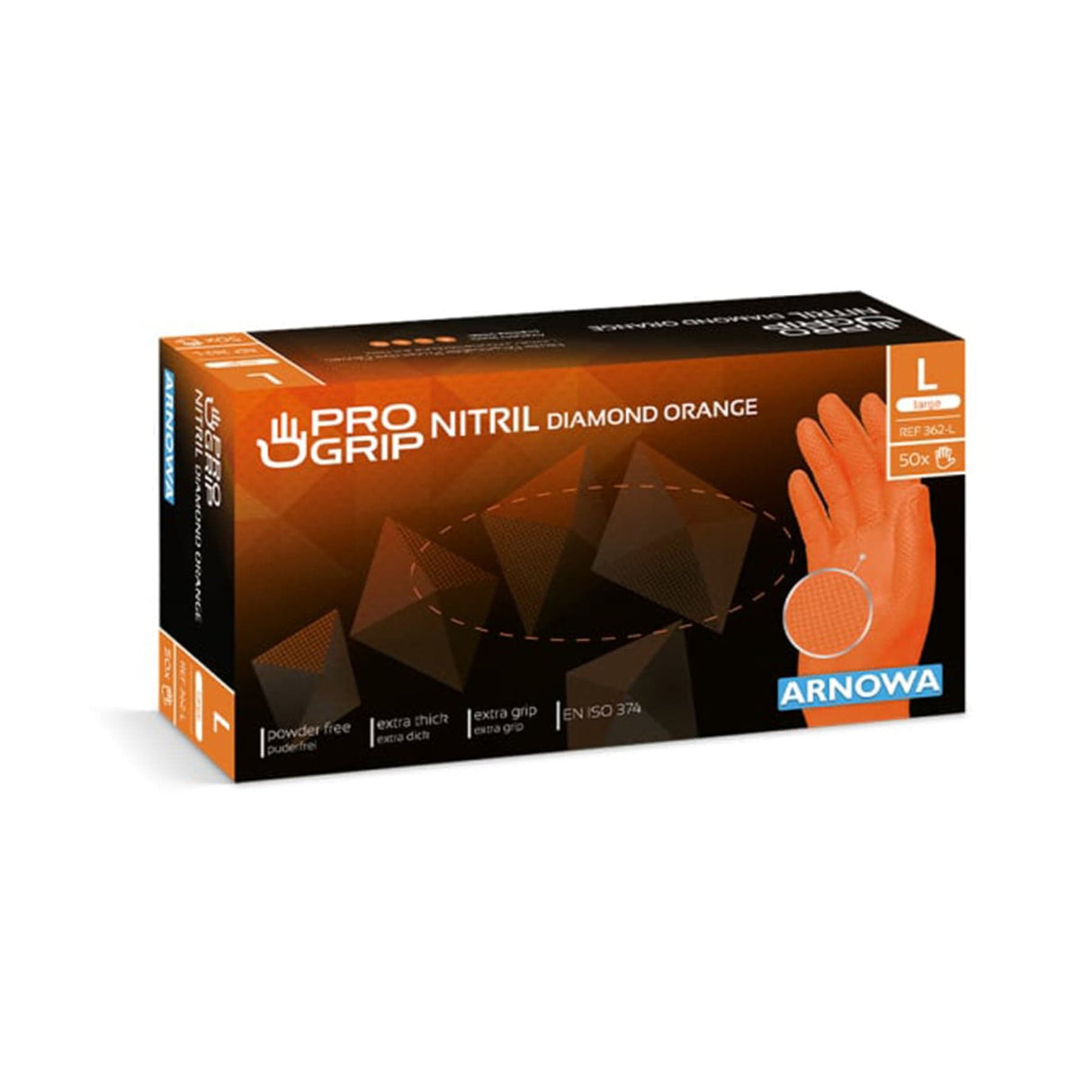 PROGRIP Nitril Diamond Orange Einmalhandschuhe, puderfrei, orange L / Packung (50 Stück)