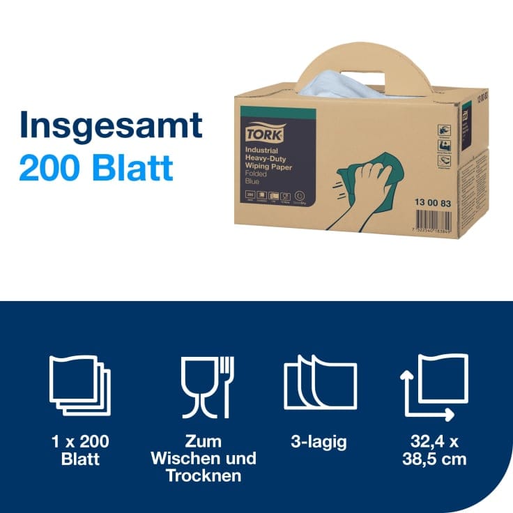 Tork Advanced Wischtuch 440 Handybox blau Industrie