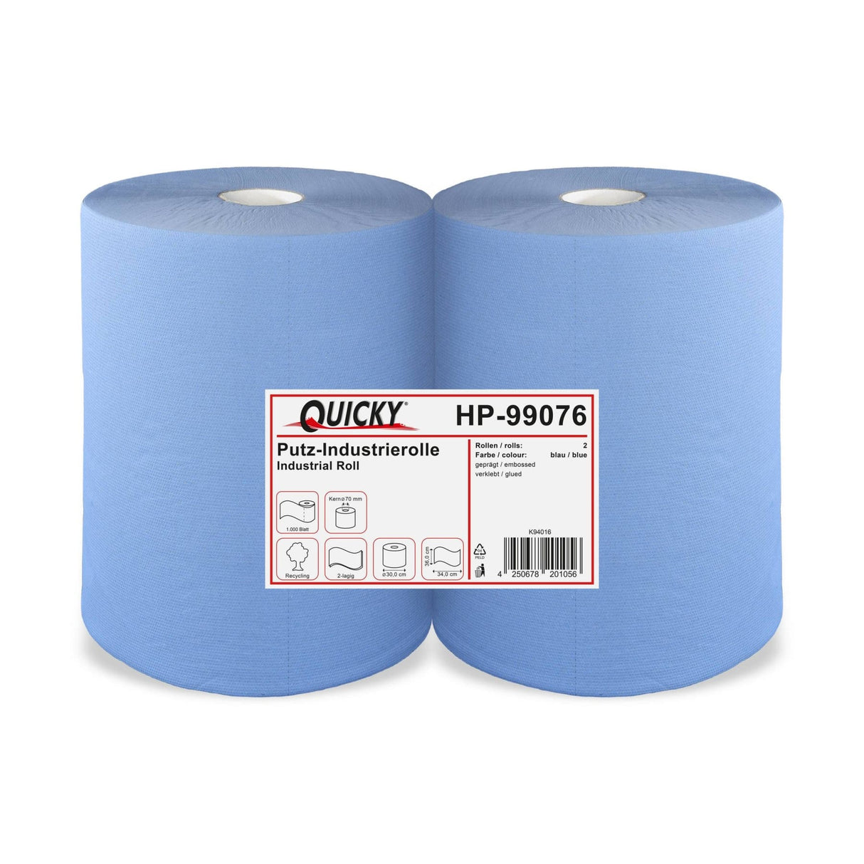 Quicky Putzpapierrolle, 36 x 34 cm, 2-lagig, blau