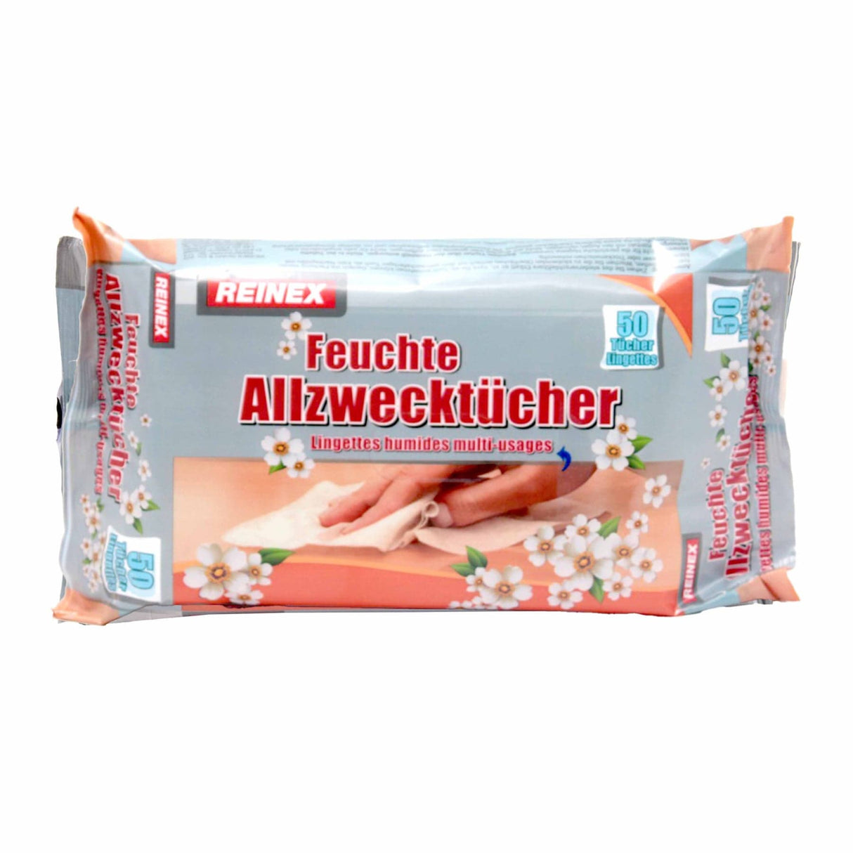 Reinex Feuchte Allzwecktücher 1 Karton (18 Packungen), 50 Tücher