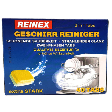 Reinex Geschirr Reiniger, 2 in 1 Tabs, extra stark