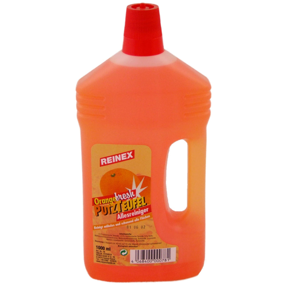 Reinex Putzteufel Allesreiniger, Zitrusfresh 1000 ml, Flasche Orange