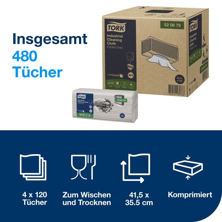 Tork Industrie Reinigungstücher W4 1-lagig Oberflächenreinigung