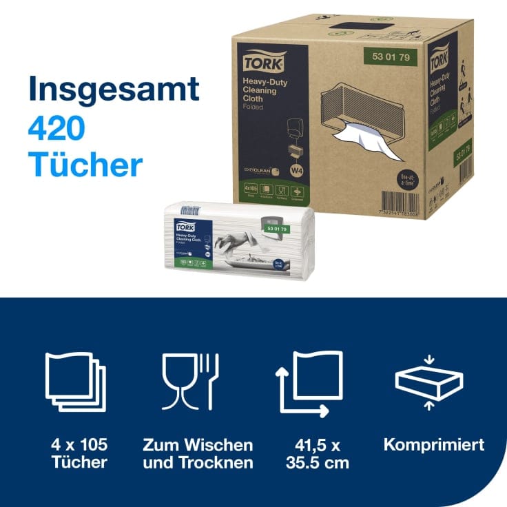 Tork Reinigungstücher W4 kompatibel 1-lagig hoch absorbierend