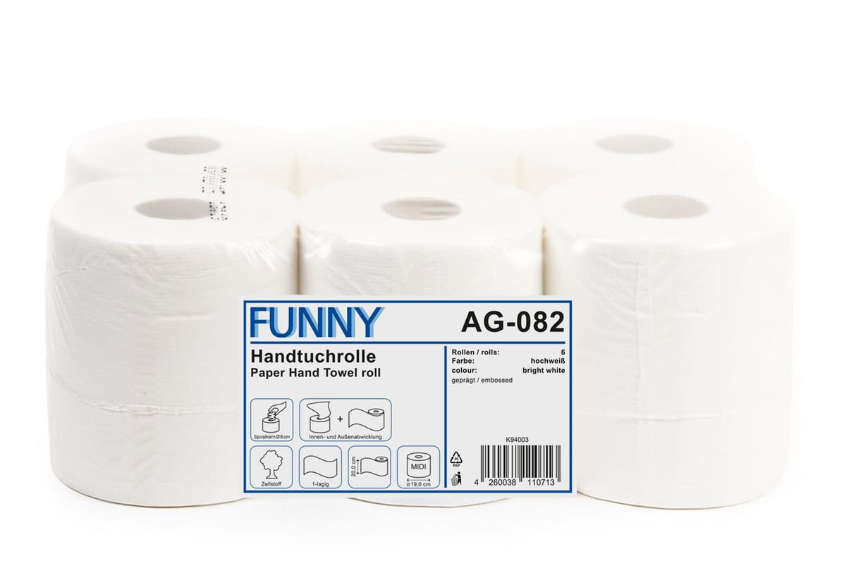 Rollenhandtuchpapier, 1-lagig, hochweiß, Zellstoff