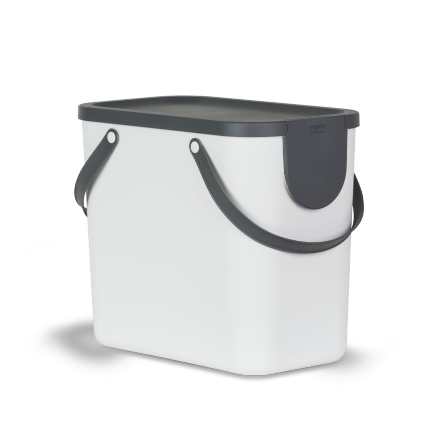 Rotho ALBULA Mülleimer Trennsystem, 25 Liter mistletoe white