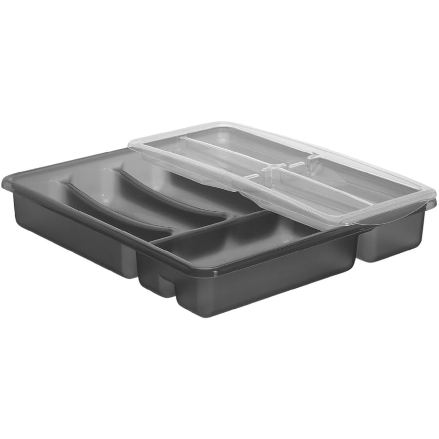 Rotho Besteckkasten BASIC mit Extra-Top-Gleiter, anthrazit
