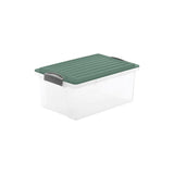 Rotho COMPACT Stapelbox A4 13 l, transparent/mistletoe green