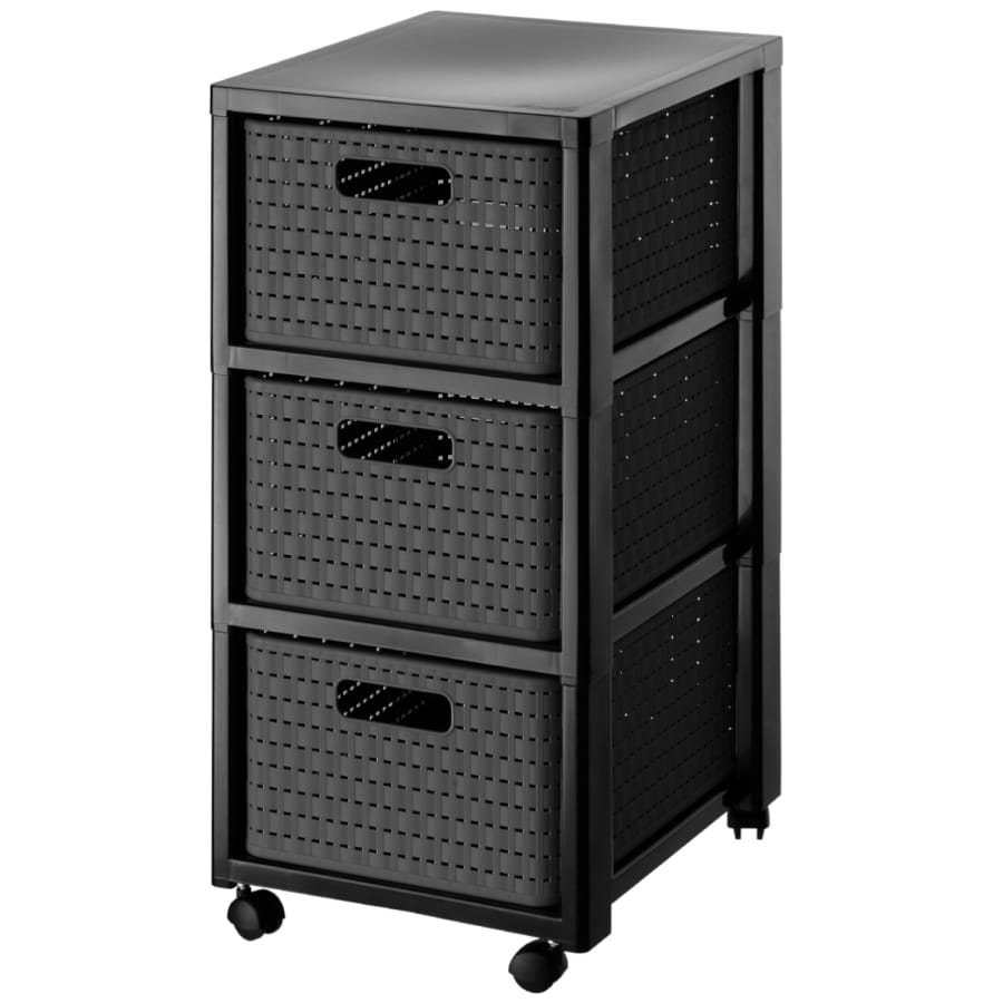 Rotho COUNTRY Tower mit Rollen, 3 x A4 anthrazit
