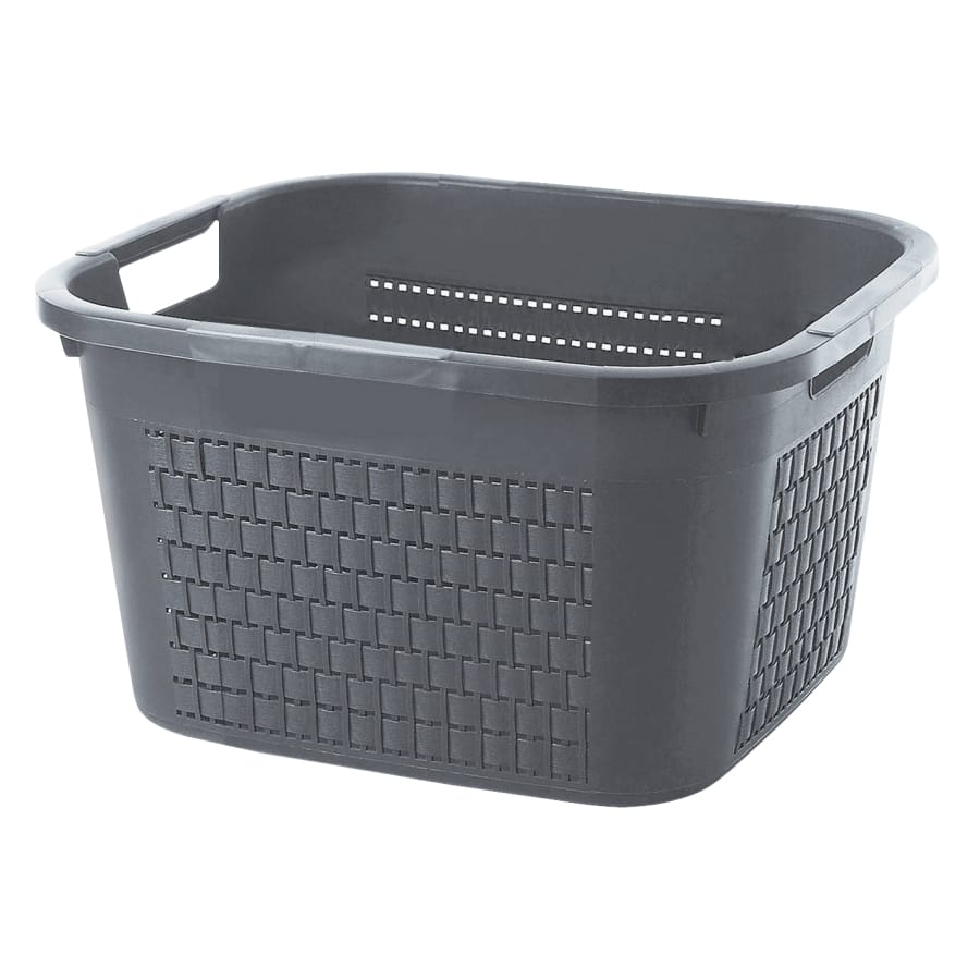 Rotho COUNTRY Wäschekorb, 22 Liter anthrazit