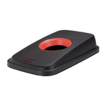 Rotho Deckel für Mülleimer Geo und Selecto Papierschlitz, schwarz/rot