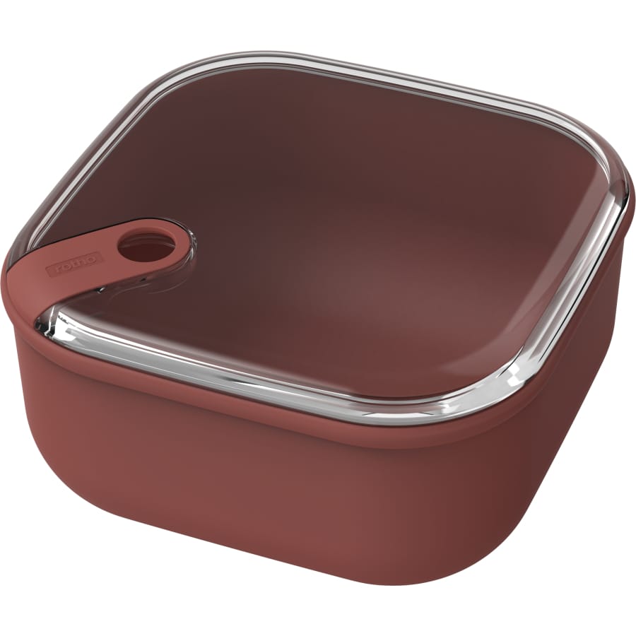 Rotho ELA Frischhaltedose 0,43 Liter, quadratisch iron red