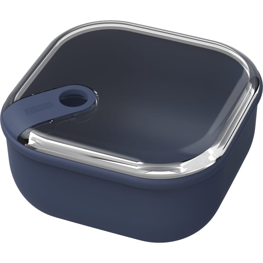 Rotho ELA Frischhaltedose 1 Liter, quadratisch kompakt 8,7 cm, midnight blue