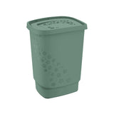 Rotho FLOWERS Wäschesammler, 55 Liter mistletoe green