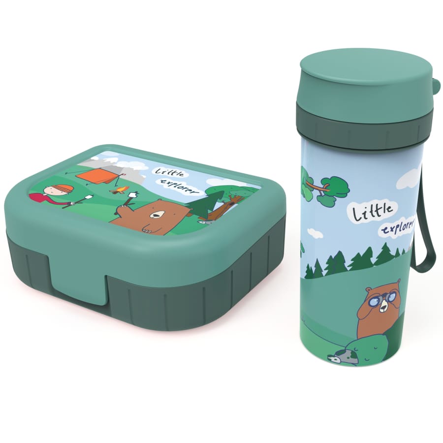 Rotho MEMORY KIDS Lunchbox und Snackbox Set 2-teilig, Explorer Junge