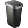 Rotho Mülleimer TWIST 25 Liter, dunkelsilber