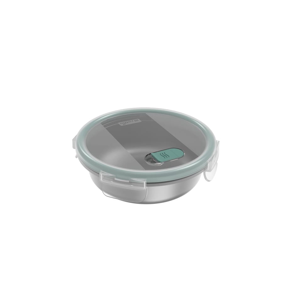 Rotho NALA Frischhaltedose Edelstahl, 0,6 Liter rund