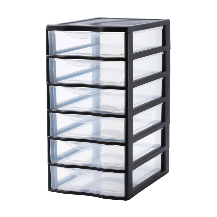 Rotho ORGAMIX Schubladenbox, transparent 6 Schubladen, 36 x 26 x 50 cm