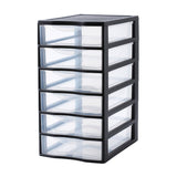 Rotho ORGAMIX Schubladenbox, transparent 6 Schubladen, 36 x 26 x 50 cm