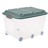 Rotho ROLLER6 Rollbox, 57 Liter transparent/mistletoe green