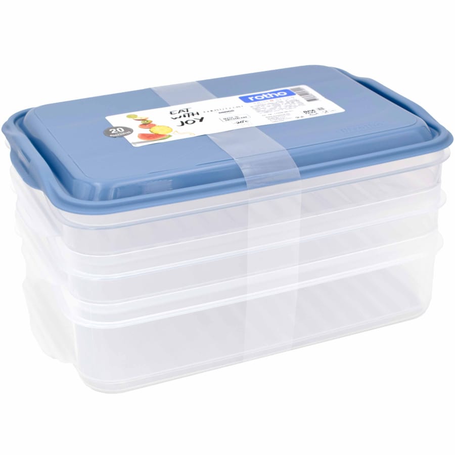 Rotho RONDO Frischhaltedosen-Set Foodcenter, 2 x 0,75 + 1 x 1,35 Liter