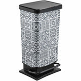 Rotho Treteimer PASO 40 Liter, grau mit Kacheldekor