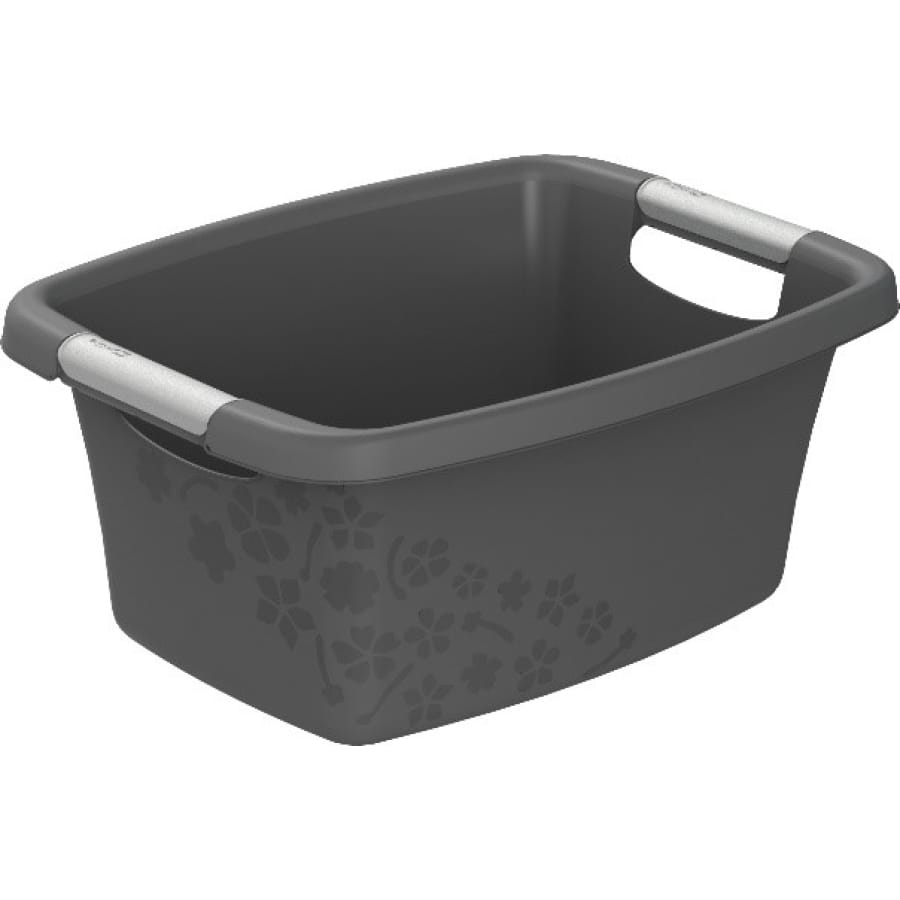 Rotho Wäschewanne FLOWERS 12 Liter, grau/anthrazit