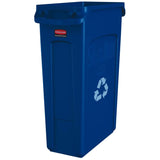 Rubbermaid Abfalleimer Slim Jim®, 87 Liter blau mit Recycling-Logo
