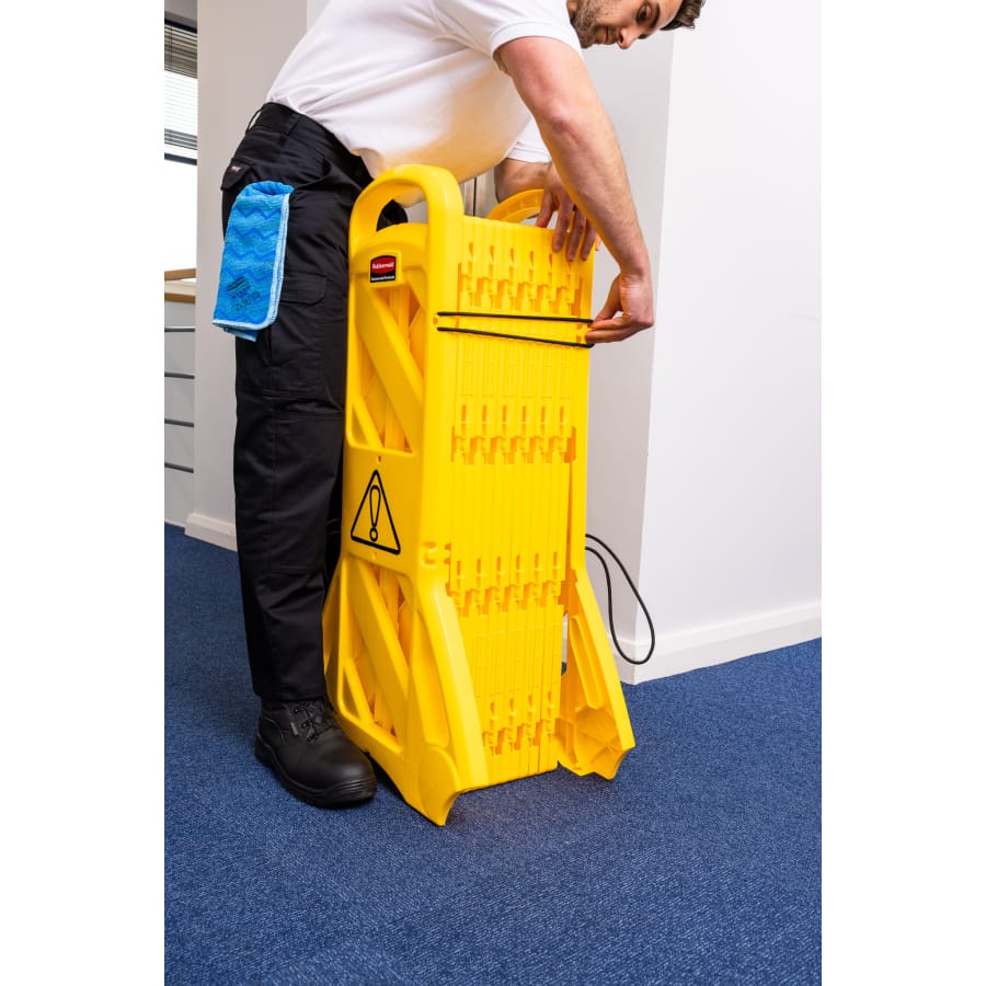 Rubbermaid mobiles Absperrsystem für Innenbereiche, 4 Meter, gelb