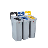 Rubbermaid Mülltrennsystem Slim Jim®, 3 Fächer à 87 Liter