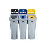 Rubbermaid Mülltrennsystem Slim Jim®, 3 Fächer à 87 Liter