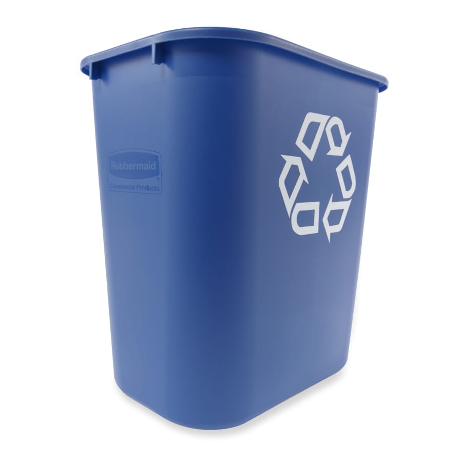 Rubbermaid Recycling-Mülleimer, mit Recycling-Logo, blau