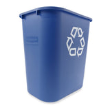 Rubbermaid Recycling-Mülleimer, mit Recycling-Logo, blau