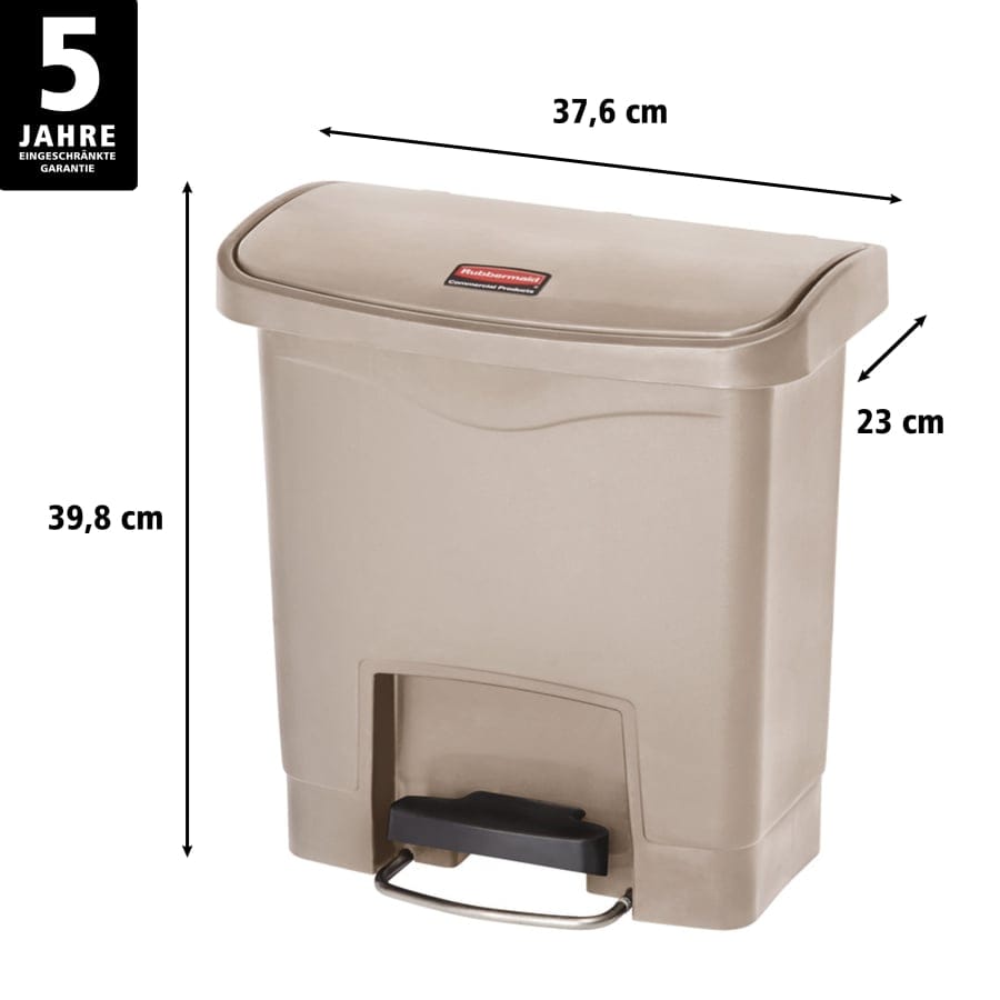Rubbermaid Tretmülleimer Slim Jim® Step-On, Kunststoff, 15 Liter