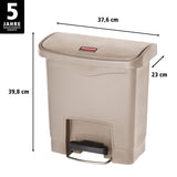 Rubbermaid Tretmülleimer Slim Jim® Step-On, Kunststoff, 15 Liter