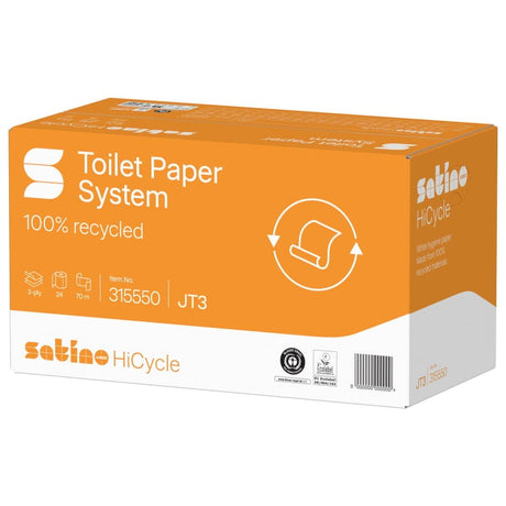 Satino HiCycle Toilettenpapier Großrolle, 3-lagig, hochweiß, JT3