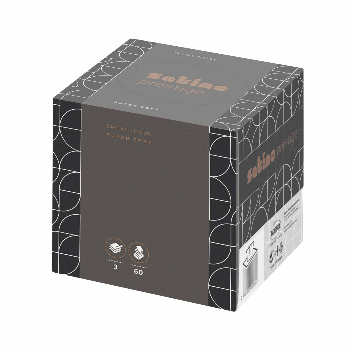 Satino HiLine Kosmetiktücher Cube, 3-lagig, hochweiß 60 Tuecher