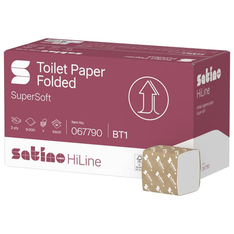 Satino HiLine Toilettenpapier, 2-lagig, hochweiß, V-Falz, BT1