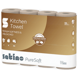 Satino PureSoft Küchenrolle aus 100% Recyclingkarton – nachhaltig und besonders saugstark.