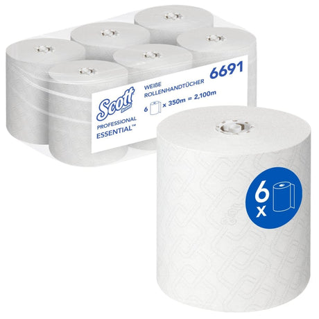 SCOTT® Essential™ Handtuchrolle, 19,8 cm x 350 m 1 Karton = 6 Rollen, weiß