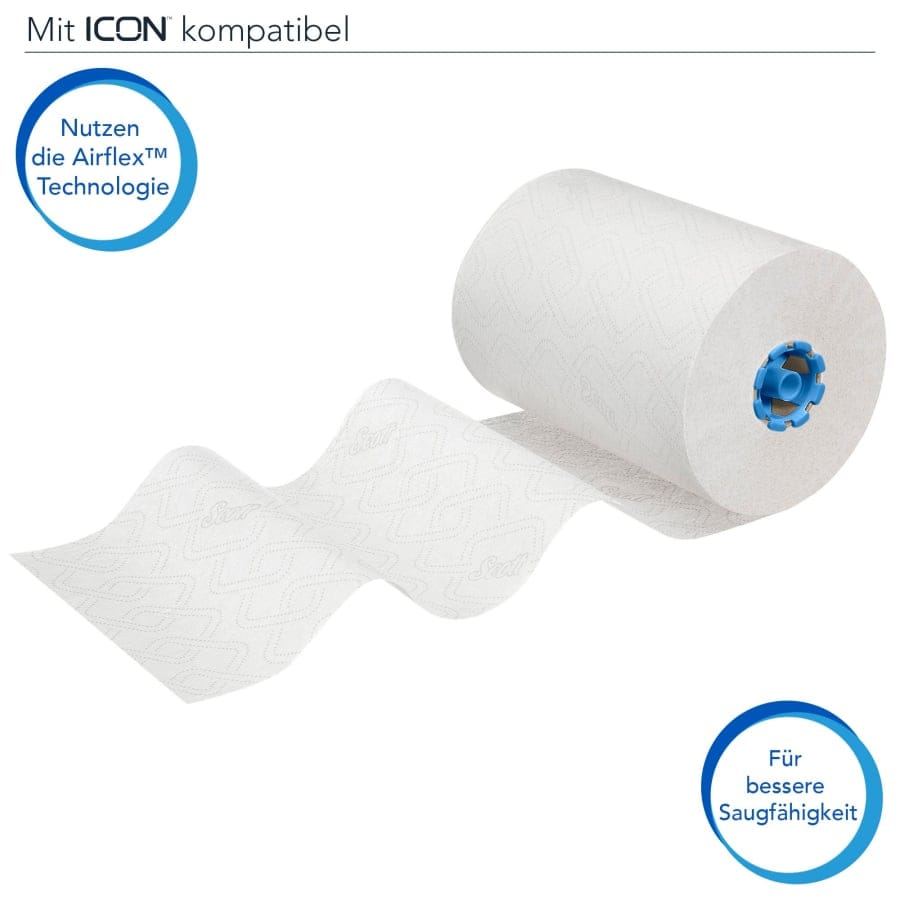 SCOTT® Essential™ Rollenhandtücher, 1-lagig, weiß, Großrolle