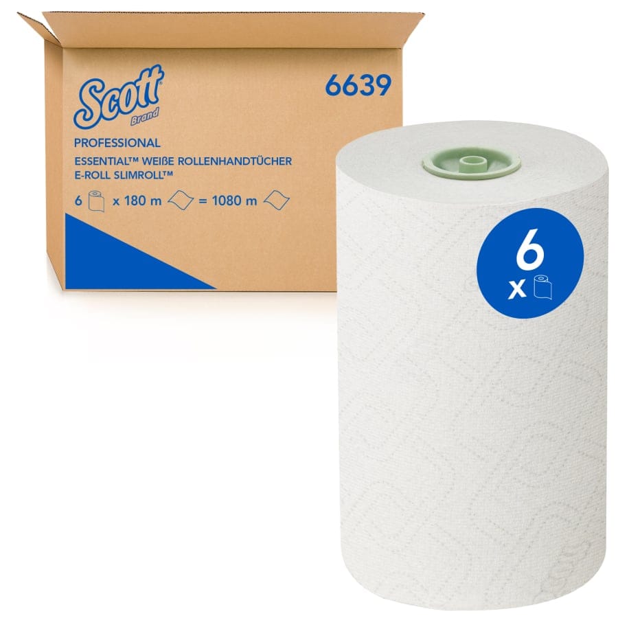 SCOTT® Essential™ Slimroll Papierhandtuchrolle, 1-lagig, weiß