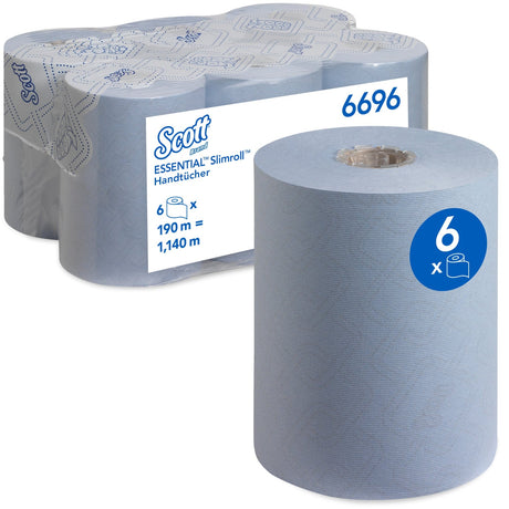 SCOTT® Essential™ Slimroll™ Rollenhandtücher, 19,8 cm x 190 m 1 Paket = 6 Rollen à 190 m, blau