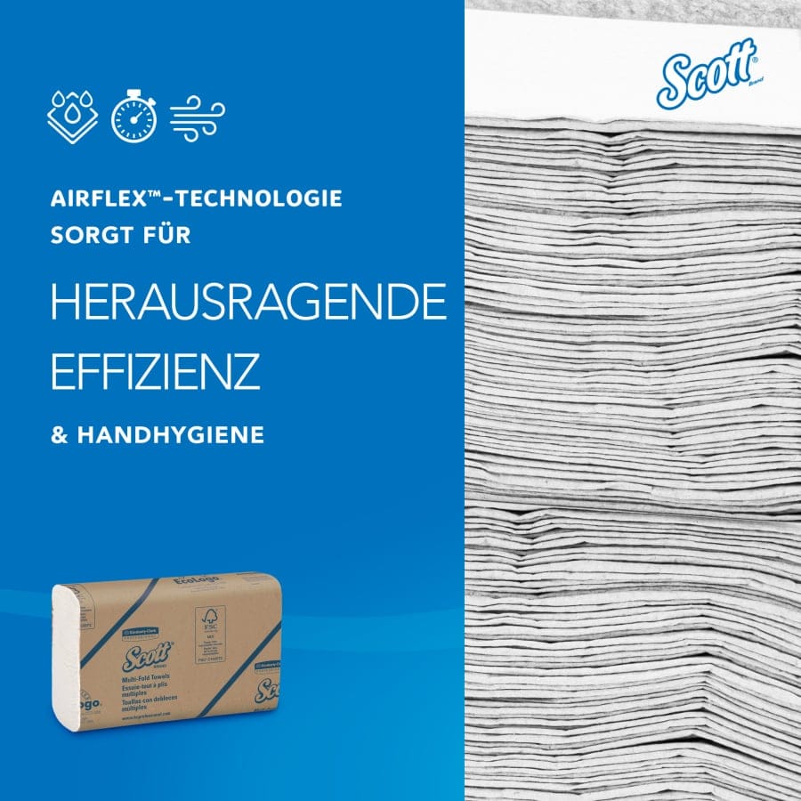 SCOTT® Multifold Papierhandtücher, 1-lagig, Z-Falz, 23,5 x 23 cm