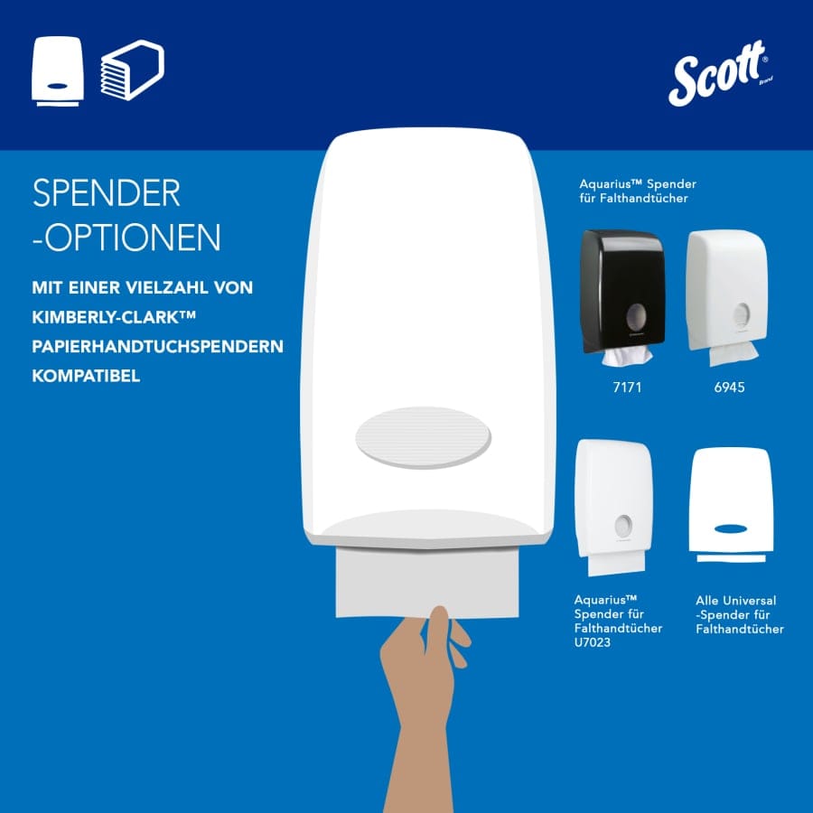 SCOTT® Multifold Papierhandtücher, 1-lagig, Z-Falz, 23,5 x 23 cm