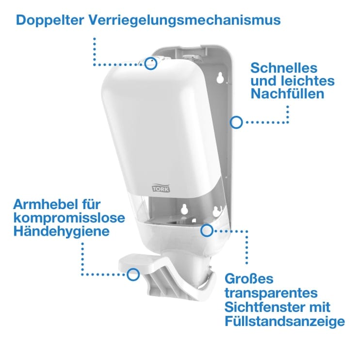 Tork Seifen Desinfektionsmittelspender Armhebel S4 Hygieneanwendung