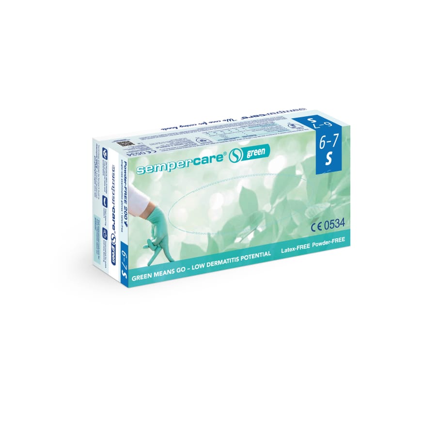 Sempercare® Untersuchungshandschuhe Green, Nitril 1 Karton = 10 x 200 Stück = 2000 Stück, Größe S