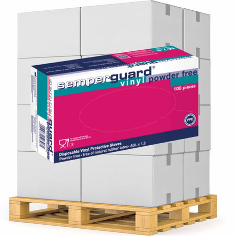 Semperguard® Einmalhandschuhe, Vinyl, puderfrei 1 Palette = 63000 Stück, Größe L, weiß