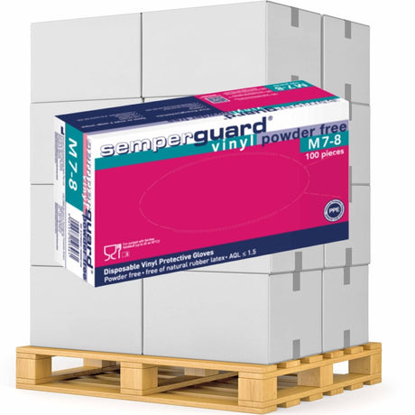 Semperguard® Einmalhandschuhe, Vinyl, puderfrei 1 Palette = 63000 Stück, Größe M, weiß